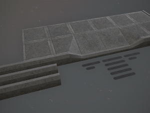 sidewalk set 3 modular low poly color options 3D मॉडल