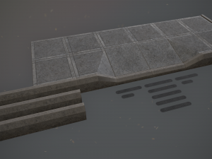 sidewalk set 3 modular low poly color options 3D मॉडल