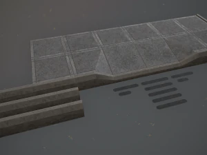 ensemble de trottoirs 3 options de couleurs modulaires low poly Modèle 3D