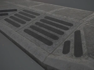 ensemble de trottoirs 3 options de couleurs modulaires low poly Modèle 3D