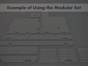 ensemble de trottoirs 3 options de couleurs modulaires low poly Modèle 3D