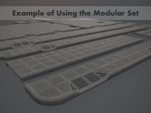 ensemble de trottoirs 3 options de couleurs modulaires low poly Modèle 3D