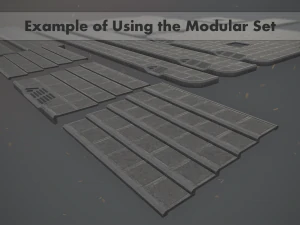 ensemble de trottoirs 3 options de couleurs modulaires low poly Modèle 3D