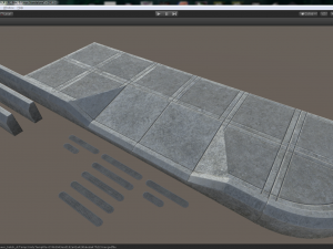 sidewalk set 3 modular low poly color options 3D मॉडल