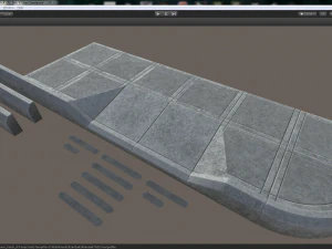 ensemble de trottoirs 3 options de couleurs modulaires low poly Modèle 3D