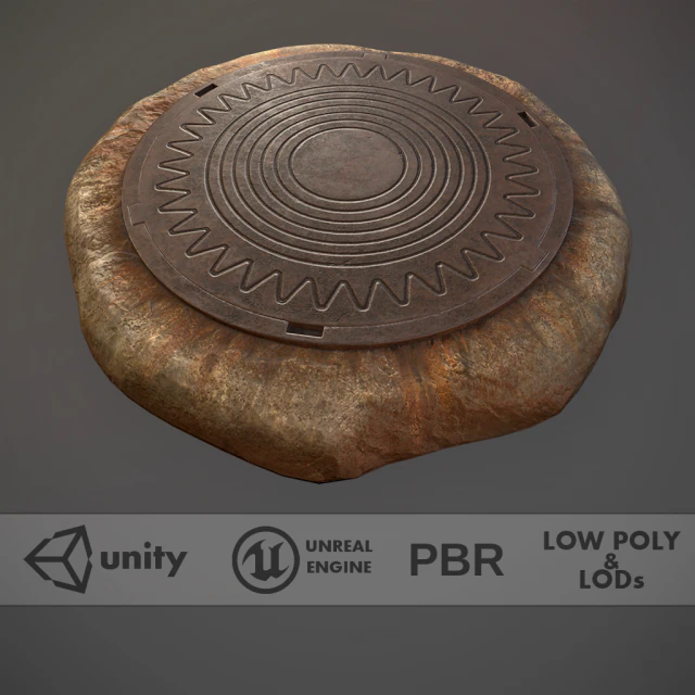 सीवर हैच वी6 लो पॉली लॉड्स 3D मॉडल .c4d .max .obj .3ds .fbx .stl .blend 