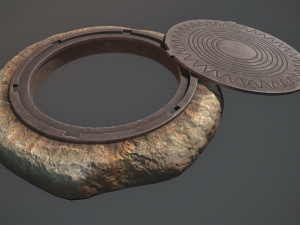 sewer hatch v6 low poly lods 3D मॉडल