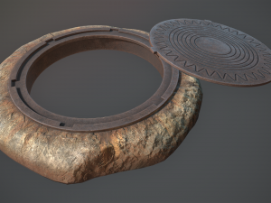 sewer hatch v6 low poly lods 3D मॉडल