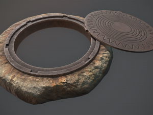 sewer hatch v6 low poly lods 3D मॉडल