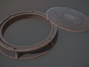 sewer hatch v6 low poly lods 3D मॉडल