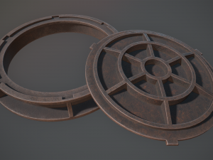 sewer hatch v6 low poly lods 3D मॉडल