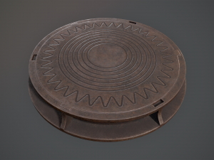 sewer hatch v6 low poly lods 3D मॉडल
