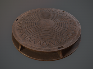 sewer hatch v6 low poly lods 3D मॉडल