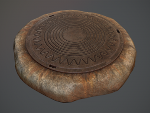 sewer hatch v6 low poly lods 3D मॉडल