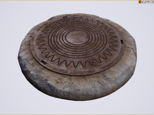 sewer hatch v6 low poly lods 3D मॉडल