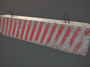 concrete roadblock barrier low poly lods 3Dモデル