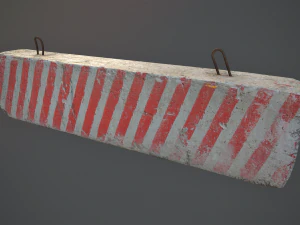 कंक्रीट रोडब्लॉक बैरियर लो पॉली लॉड्स 3D मॉडल