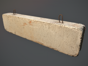 concrete roadblock barrier low poly lods 3Dモデル