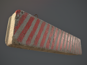 concrete roadblock barrier low poly lods 3Dモデル