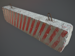 concrete roadblock barrier low poly lods 3Dモデル