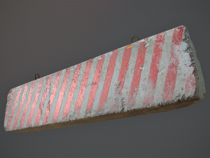 concrete roadblock barrier low poly lods 3Dモデル