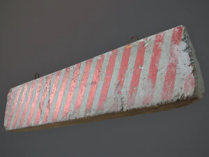 कंक्रीट रोडब्लॉक बैरियर लो पॉली लॉड्स 3D मॉडल