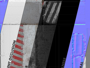 concrete roadblock barrier low poly lods 3Dモデル