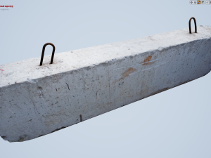 concrete roadblock barrier low poly lods 3Dモデル