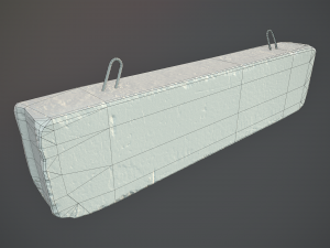 concrete roadblock barrier low poly lods 3Dモデル
