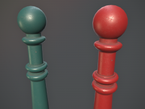 barrier bollard pack 1 v1 five color options low poly lods 3D Model