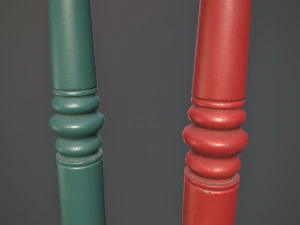 barrier bollard pack 1 v1 five color options low poly lods 3D Model
