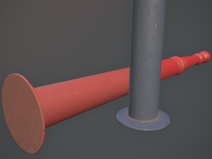 barrier bollard pack 1 v1 five color options low poly lods 3D Model