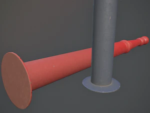 barrier bollard pack 1 v1 five color options low poly lods 3D Model