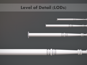 barrier bollard pack 1 v1 five color options low poly lods 3D Model