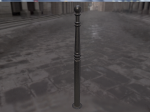 barrier bollard pack 1 v1 five color options low poly lods 3D Model