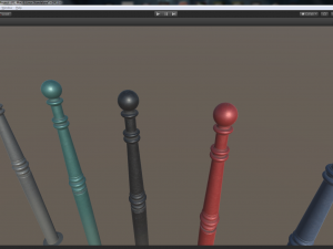 barrier bollard pack 1 v1 five color options low poly lods 3D Model