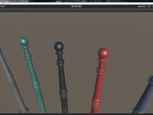 barrier bollard pack 1 v1 five color options low poly lods 3D Model