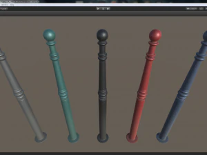 barrier bollard pack 1 v1 five color options low poly lods 3D Model