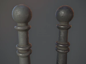 barrier bollard pack 1 v2 five color options low poly lods 3D Model