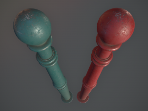 barrier bollard pack 1 v2 five color options low poly lods Modelo 3D