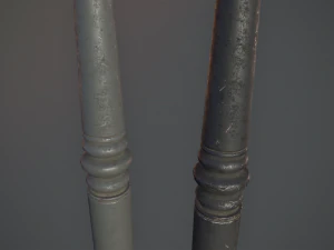 barrier bollard pack 1 v2 five color options low poly lods 3D Model
