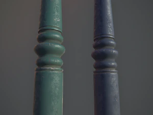 barrier bollard pack 1 v2 five color options low poly lods 3D Model