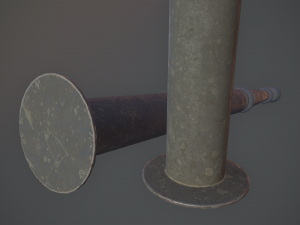 barrier bollard pack 1 v2 five color options low poly lods Modelo 3D