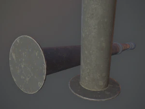 barrier bollard pack 1 v2 five color options low poly lods 3D Model