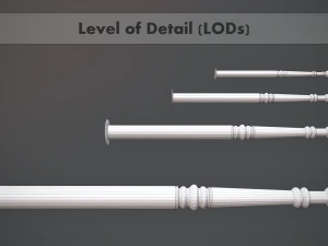 barrier bollard pack 1 v2 five color options low poly lods 3D Model
