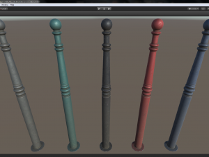 barrier bollard pack 1 v2 five color options low poly lods Modelo 3D