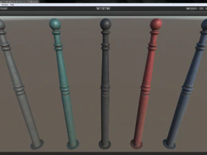 barrier bollard pack 1 v2 five color options low poly lods 3D Model