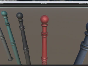 barrier bollard pack 1 v2 five color options low poly lods 3D Model