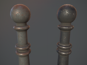 barrier bollard pack 1 v3 five color options low poly lods Model 3D
