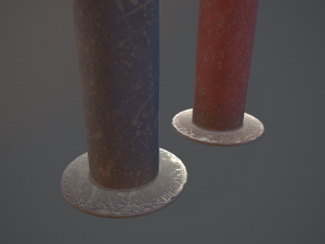 barrier bollard pack 1 v3 five color options low poly lods Model 3D